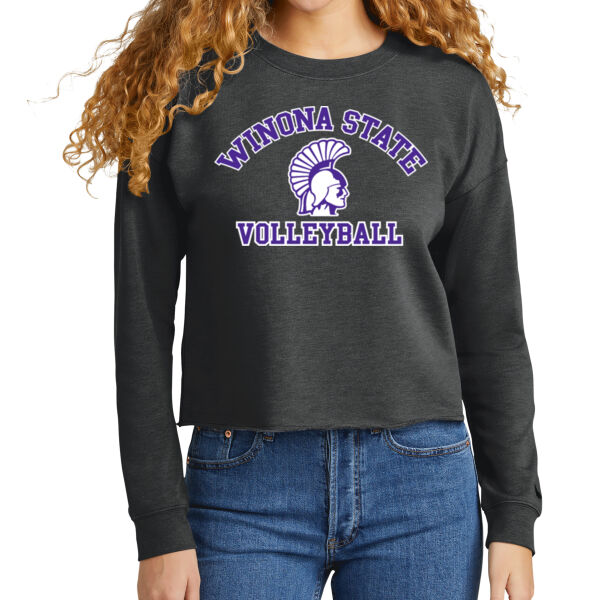 New Era Womens Tri-Blend Fleece Crop Crew - Printed Logo Thumbnail