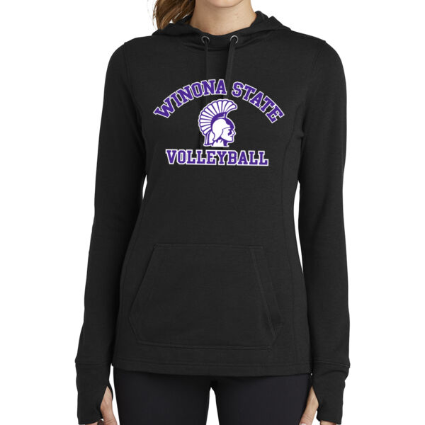 Sport-Tek Womens PosiCharge Tri-Blend Wicking Fleece Hooded Pullover - Printed Logo Thumbnail